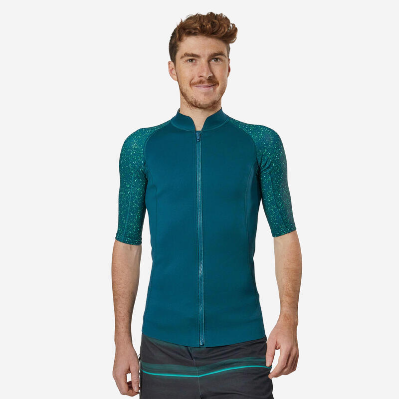 Maglia anti-UV uomo 500 neoprene 1,5 mm blu