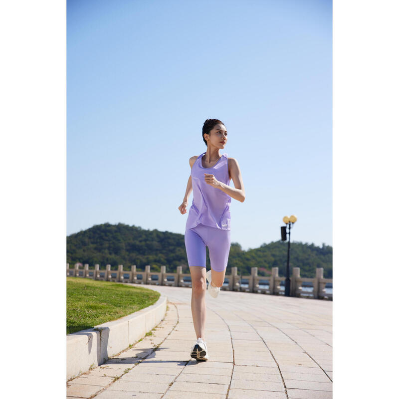 Débardeur running léger femme - Light mauve