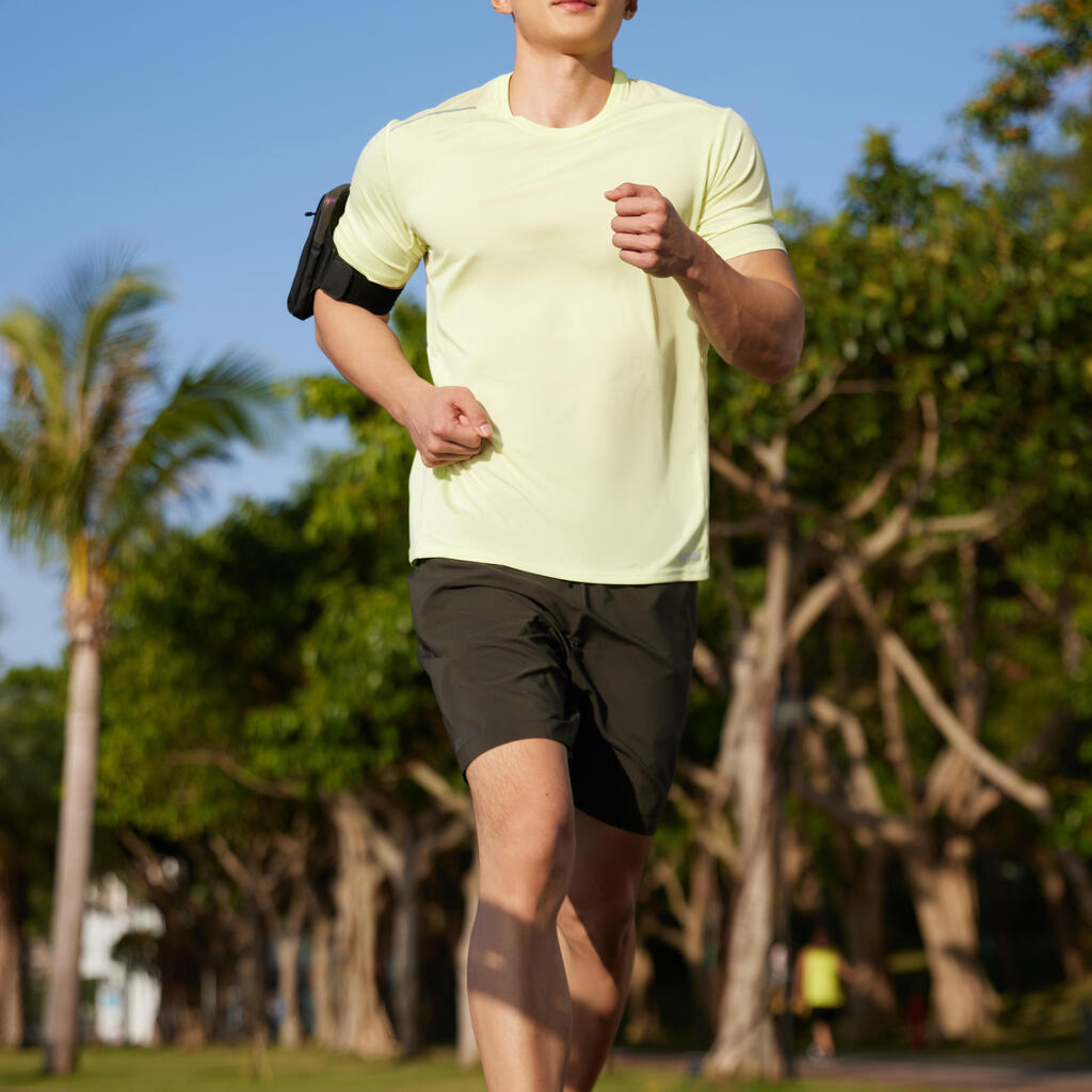 Pánske bežecké tričko Run 500 Dry+ priedušné modré