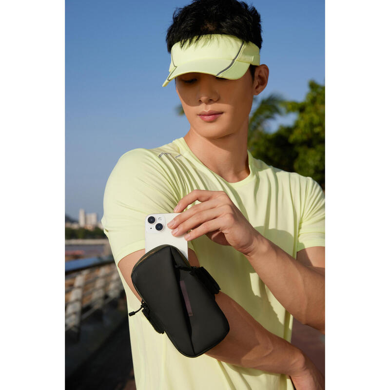 Banderolă de alergare cu buzunare pentru smartphone - KIPRUN negru, adulți 