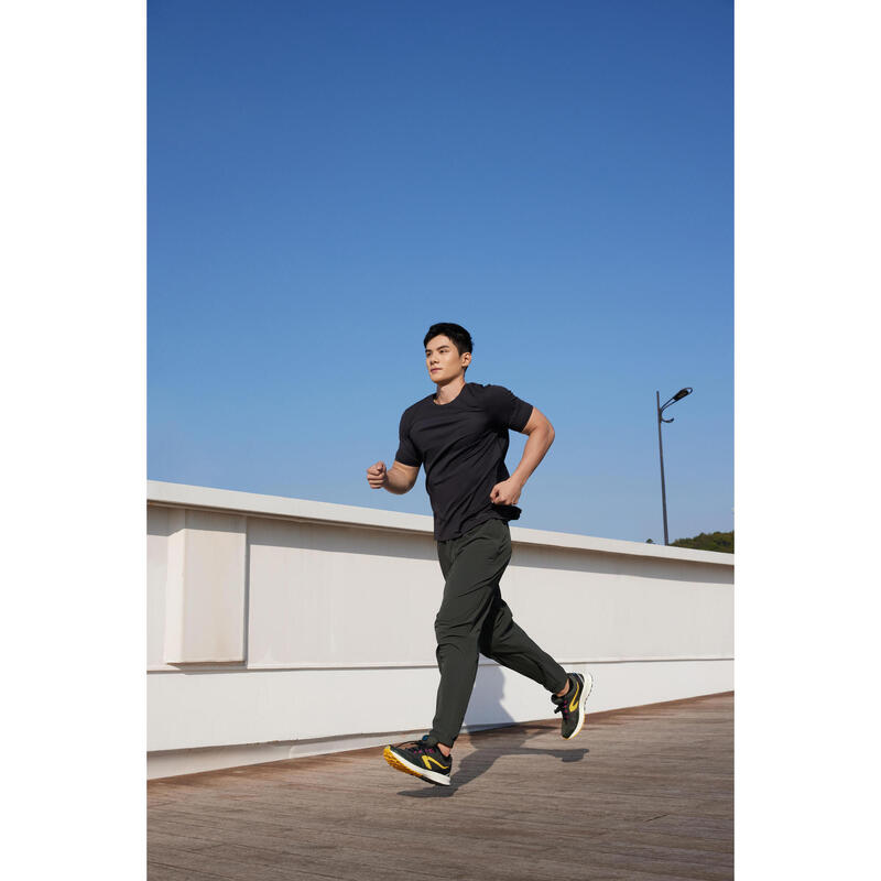 Men's Breathable Running Trousers - KIPRUN Run 500 Dry - Dark Green