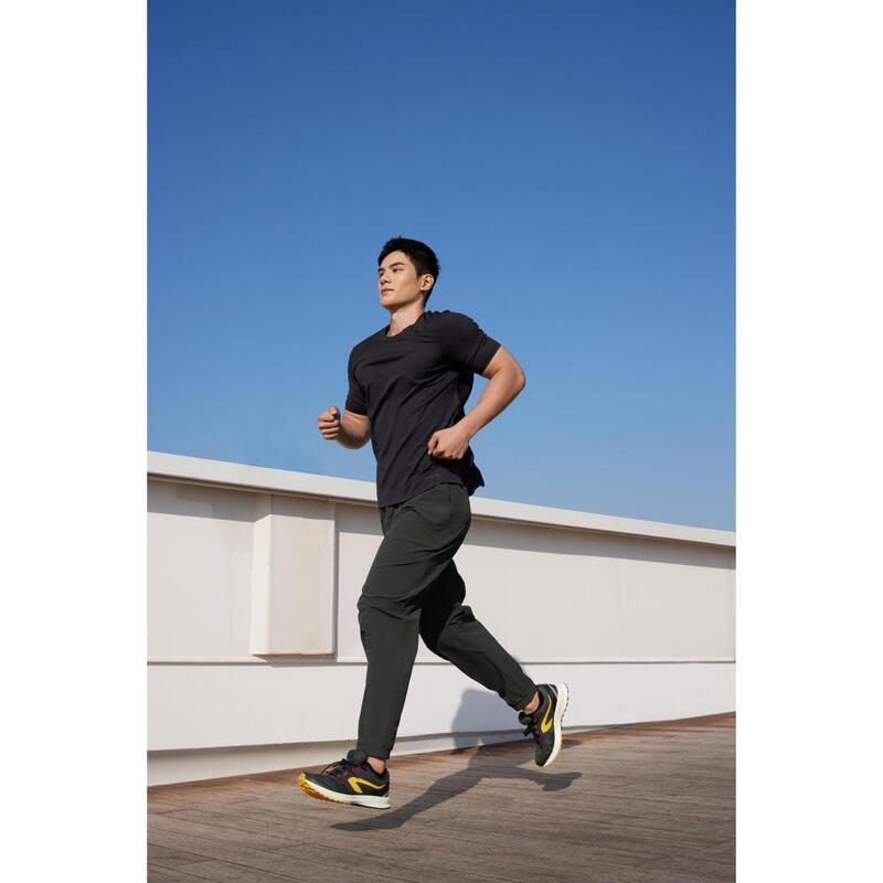 Men's Breathable Running Trousers - KIPRUN Run 500 Dry - Dark Green