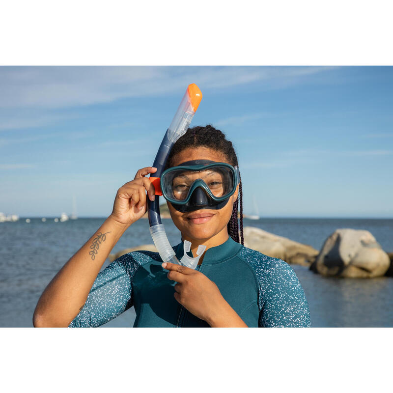 Mască 100 Snorkeling COMFORT Gri Adulți 
