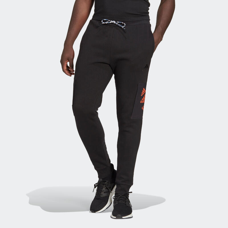 PANTALON DE FITNESS SOFT TRAINING BRAND LOVE ADIDAS HOMME NOIR