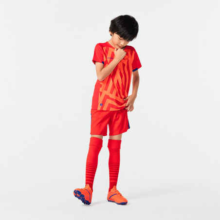 Kids' Football Shirt Viralto Axton - Red/Orange/Blue