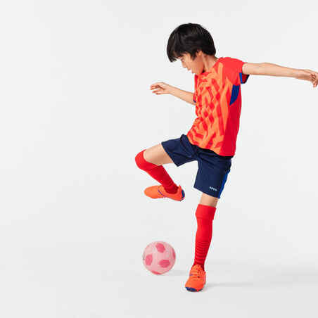Vaikiški futbolo marškinėliai „Viralto Axton“, raudoni, oranžiniai, mėlyni