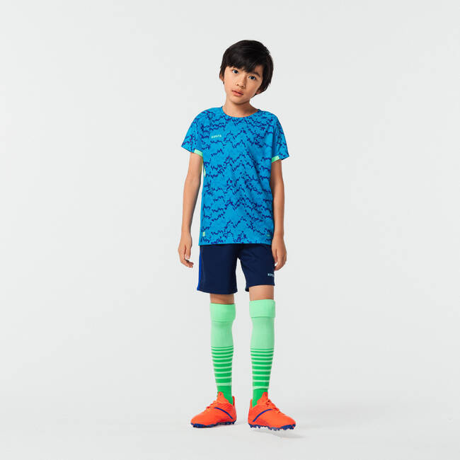 Kids' Football Shorts Viralto - Alpha Purple/Water Green