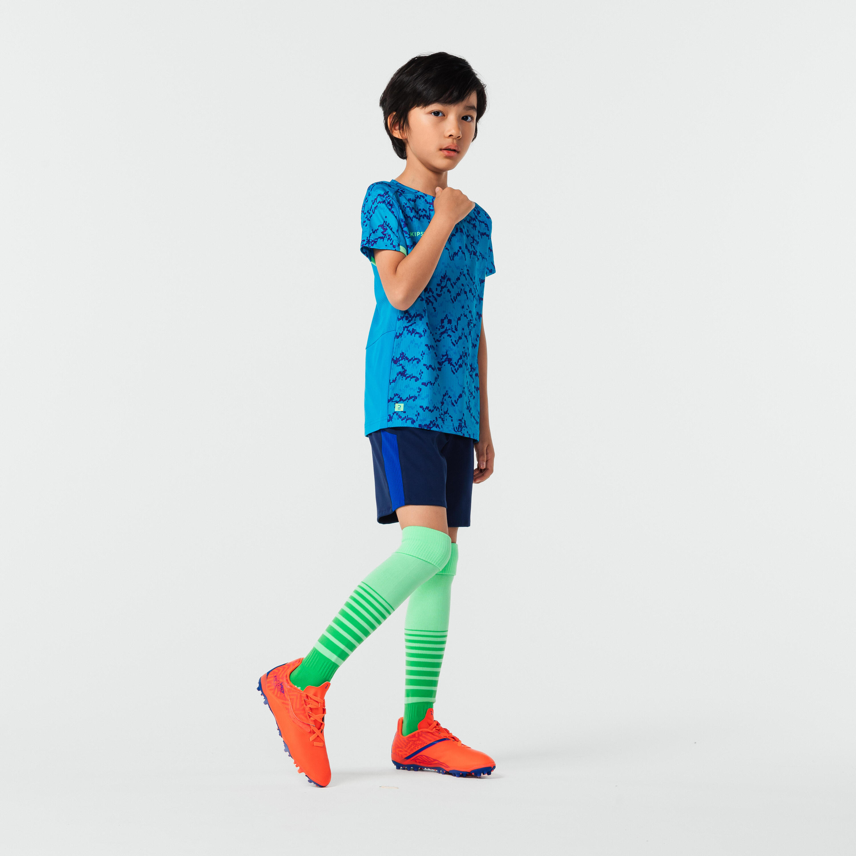 Kids' Football Shorts Viralto Letters - Navy/Blue 14/15
