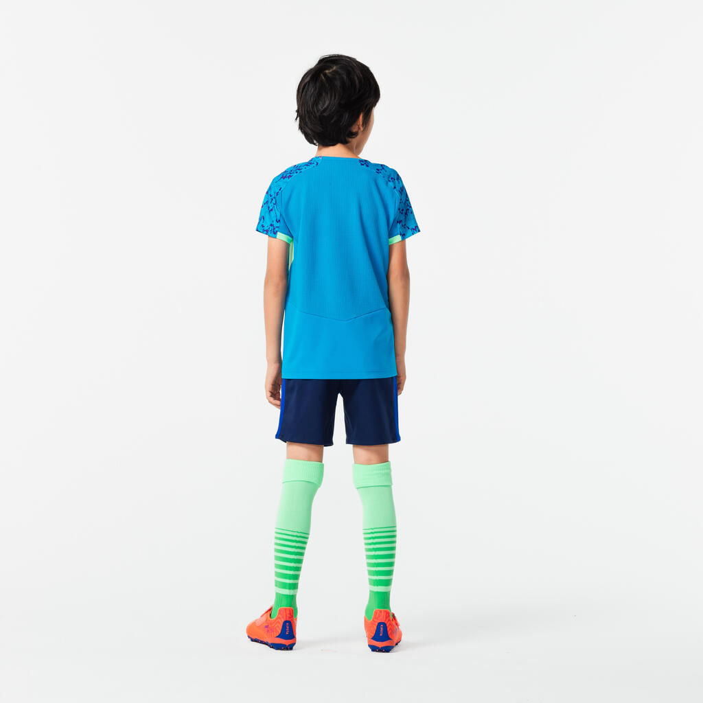 Kinder Fussball Shorts - marineblau/orange