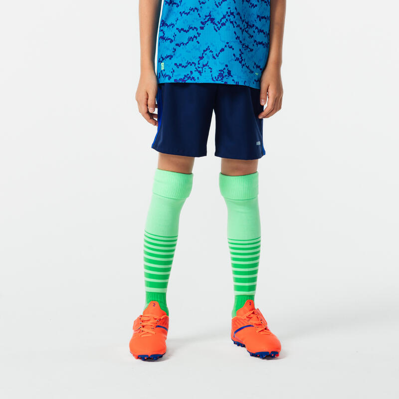 Kinder Fussball Shorts - Viralto Letters marineblau/blau 