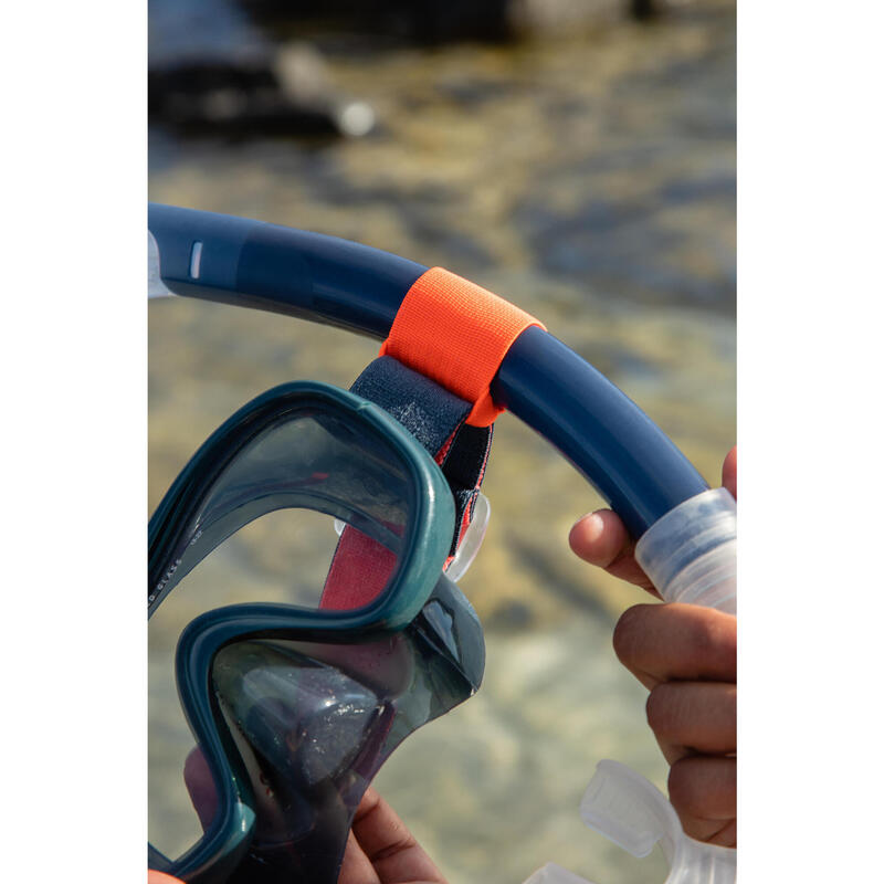 Masque de Snorkeling SNK 520 Adulte gris tempête, verre trempé.