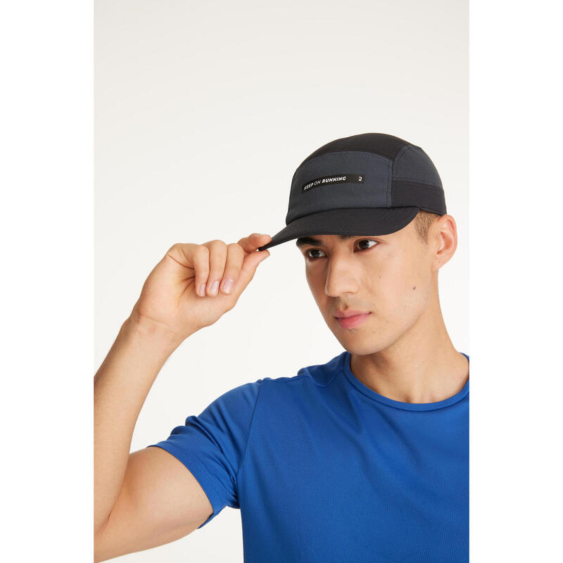 Unisex Running Cap - Kiprun 5 Panels Black Grey