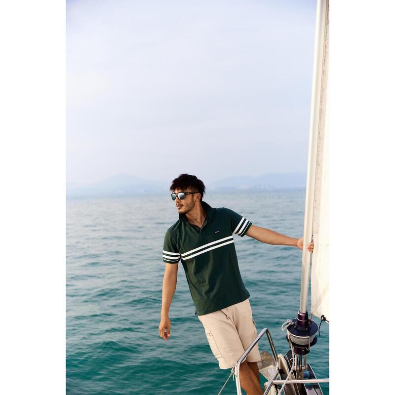 男款 Polo 衫 Sailing 100－綠色線條款