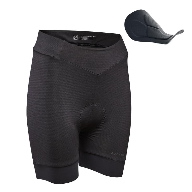 Șort interior MTB Confort 500 Negru Damă