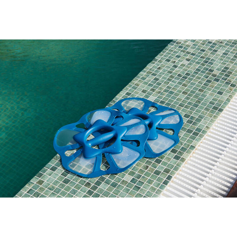 Aquagym Aquafitness-Hanteln - Pullpush Flower weiß/blau Größe L