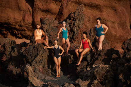 Women's Aquagym 1-piece Swimsuit Ines - Black