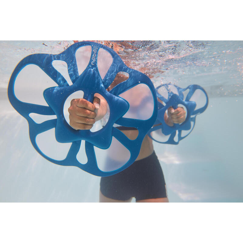 Aquagym Aquafitness-Hanteln - Pullpush Flower weiß/blau Größe L