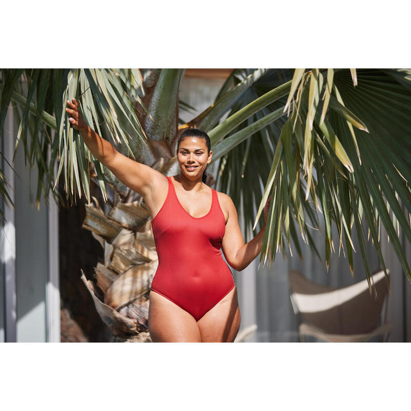 Maillot de bain 1 pièce aquagym femme Ines rouge