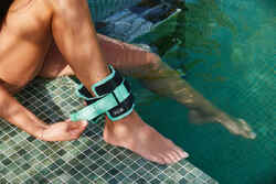 Aquafitness weighted wristbands with buckle light green. 2*0.5 KG