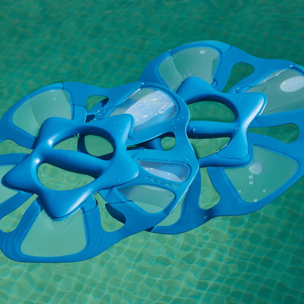 Belo-plavi tegovi za fitnes u vodi PULLPUSH FLOWER L (par)
