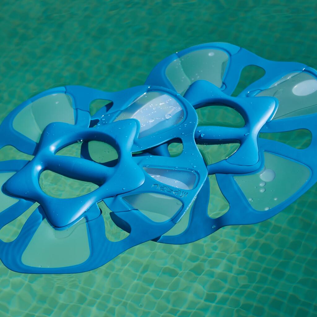 Ūdens aerobikas diski, L izmērs, 2 gab, zili ar baltu