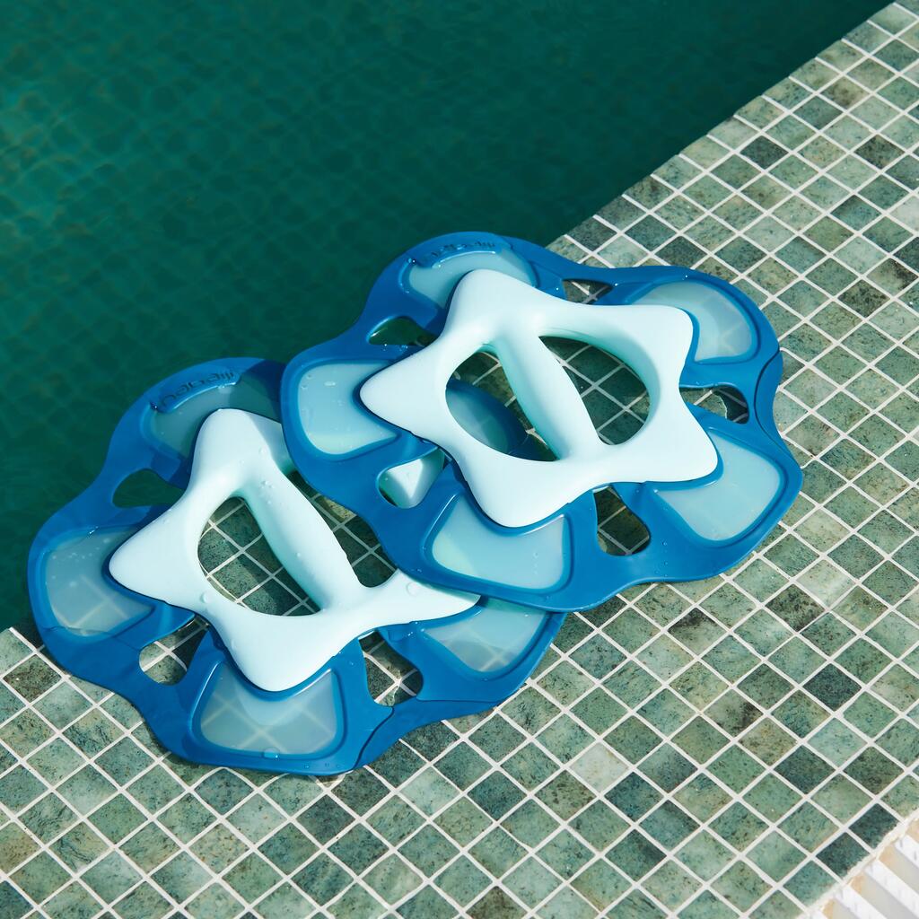 Aquafitness-Hanteln Pullpush Flower Aquagym Größe S grün/blau