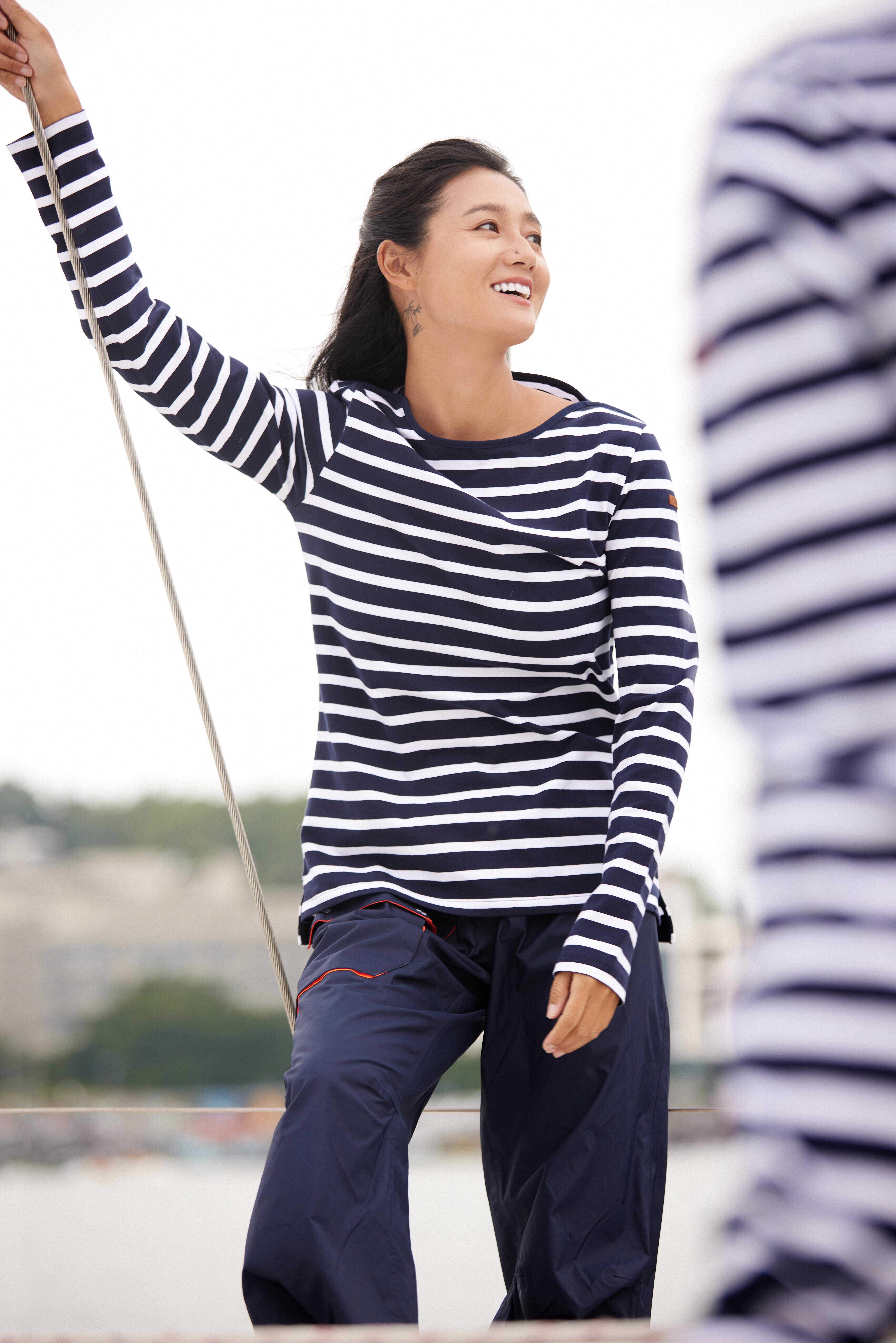 100 Sailing T-Shirt - Women's - Asphalt blue - Tribord - Decathlon