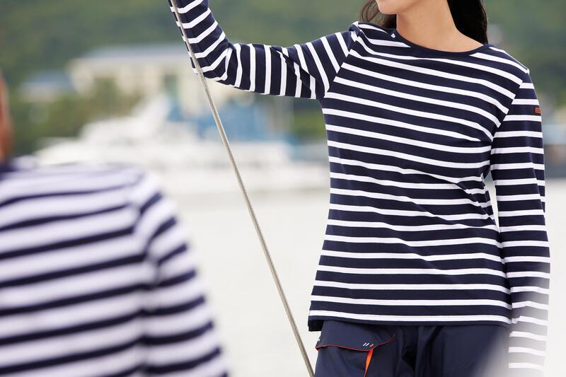 Koszulka marynarska żeglarska damska Tribord Sailing 100 długi rękaw
