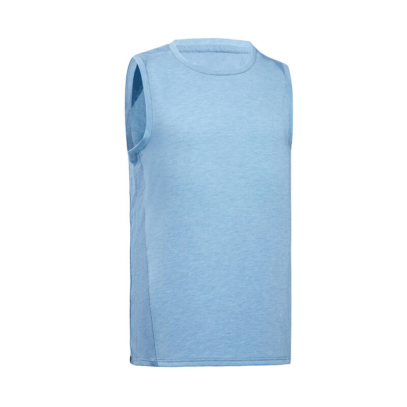 Boys' Breathable Mixed Media Tank Top 500 - Blue