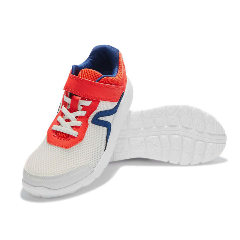 SOFT 140 FRESH KIDS' FITNESS WALKING SHOES - PUTTY/RED