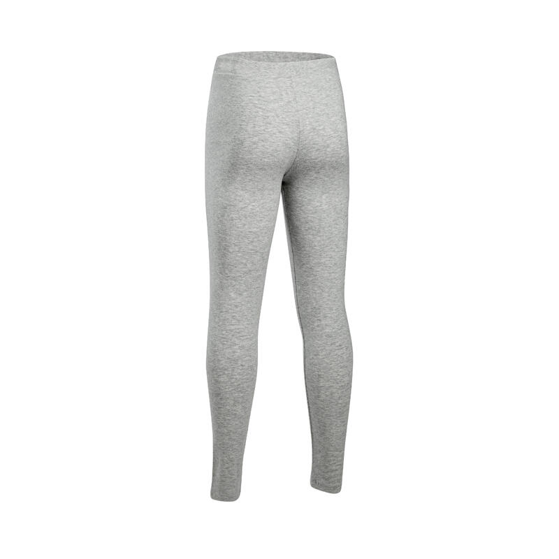 Girls' Cotton Leggings 500 - Grey