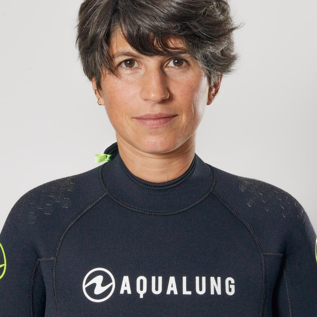 Women's diving wetsuit Aqualung 5.5 mm neoprene - WAVE Black/Yellow
