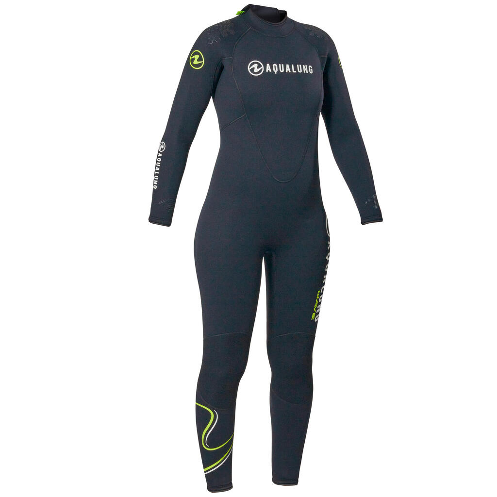 Women's diving wetsuit Aqualung 5.5 mm neoprene - WAVE Black/Yellow