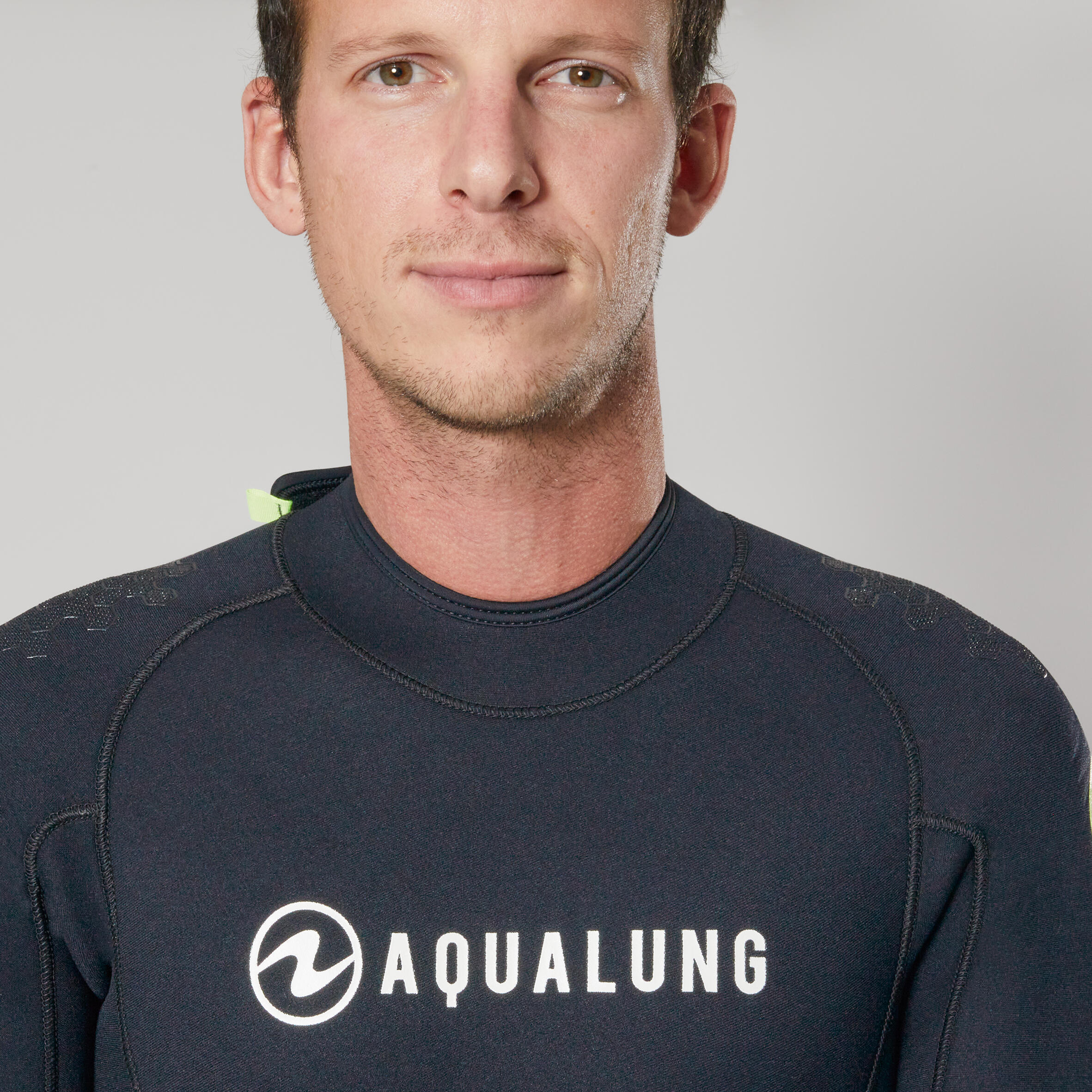 Men's diving wetsuit 5.5 mm neoprene Aqualung - WAVE Black/Yellow 5/8
