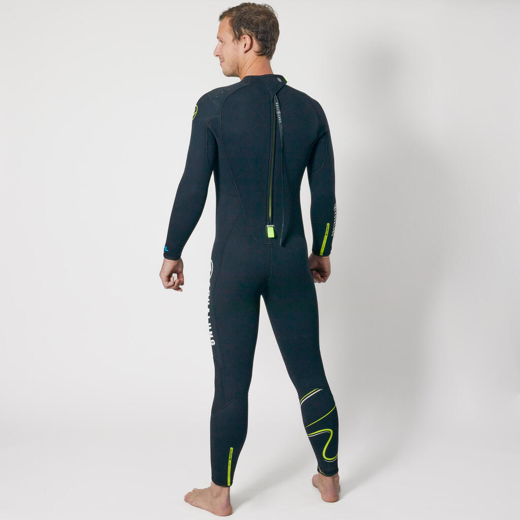 Men's diving wetsuit 5.5 mm neoprene Aqualung - WAVE Black/Yellow