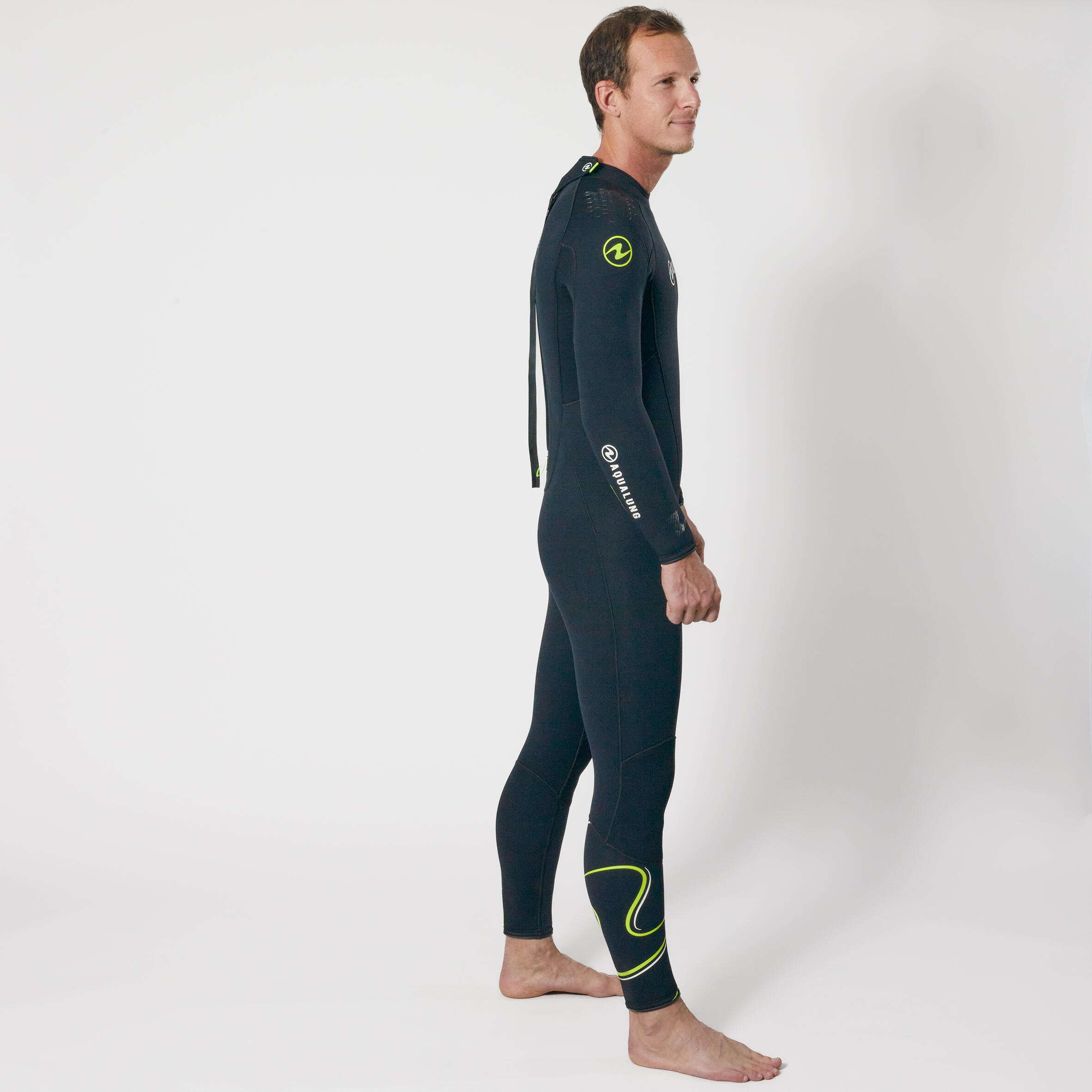 Men's diving wetsuit 5.5 mm neoprene Aqualung - WAVE Black/Yellow 2/8