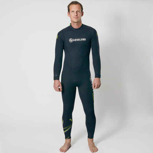 Men's diving wetsuit 5.5 mm neoprene Aqualung - WAVE Black/Yellow