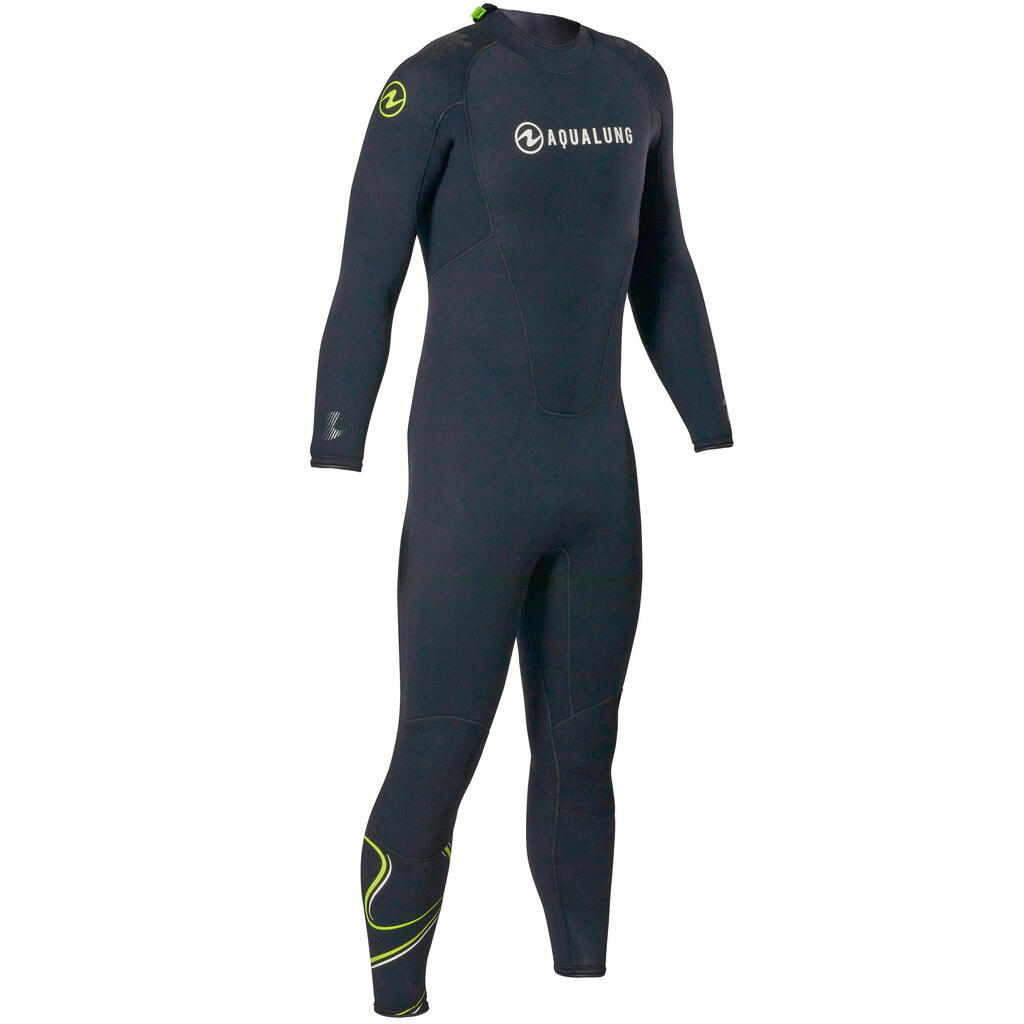 Men's diving wetsuit 5.5 mm neoprene Aqualung - WAVE Black/Yellow