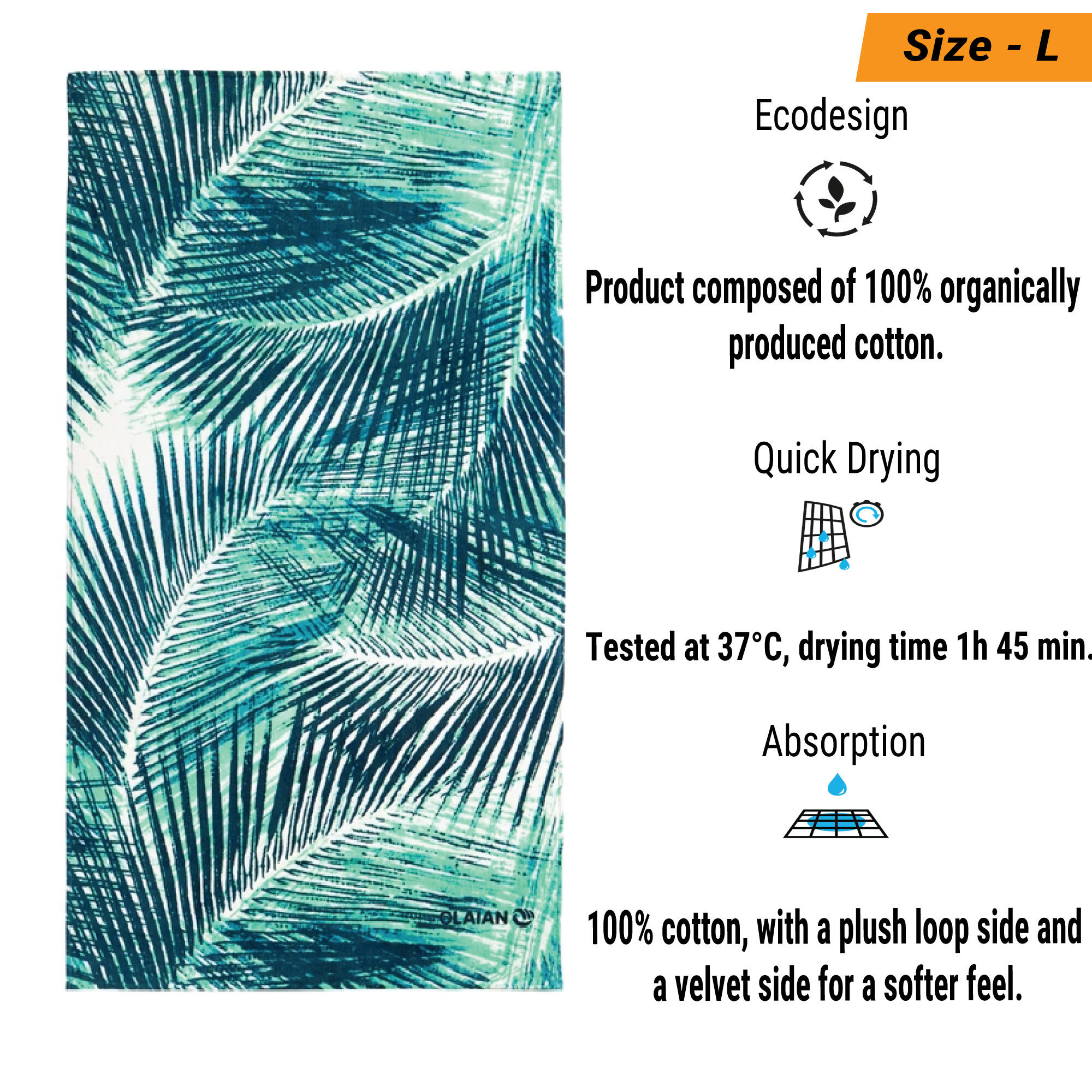 Towel L 145 x 85 cm Print Bondi