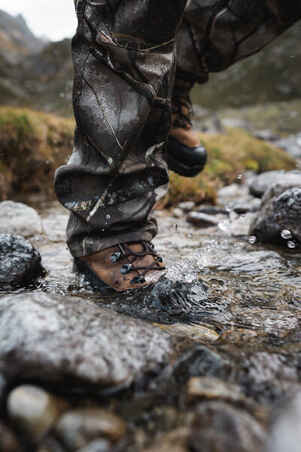 Waterproof Hunting Boots Brown Crosshunt 500 V2