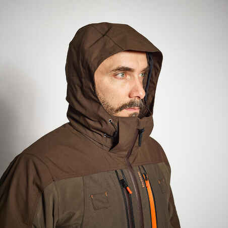 HUNTING WATERPROOF REINFORCED JACKET 900 BROWN - WOODCOCK