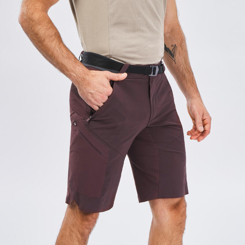 Wandershorts Herren lang Bergwandern - MH500 braun