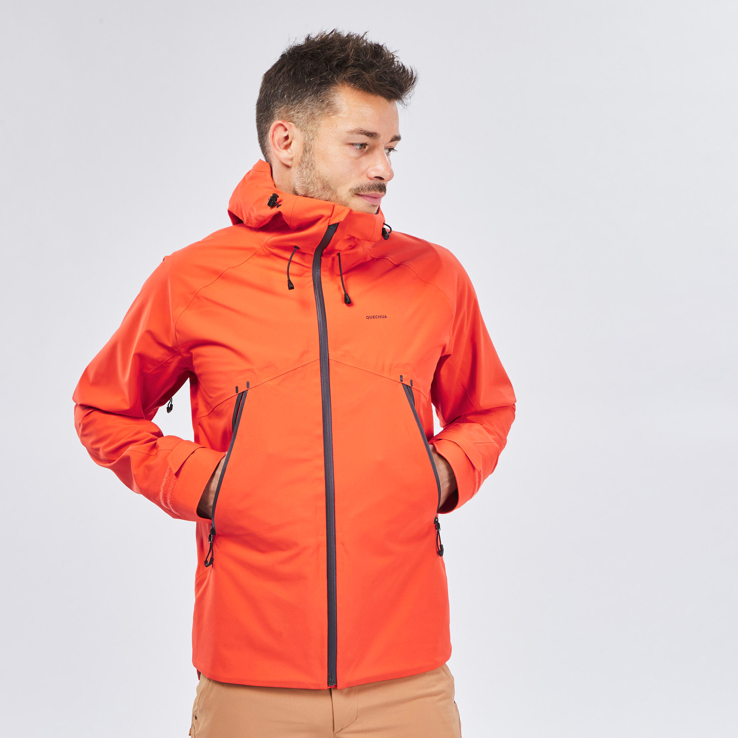 Men's Hiking Lightweight Waterproof Jacket MH500 - Image 4