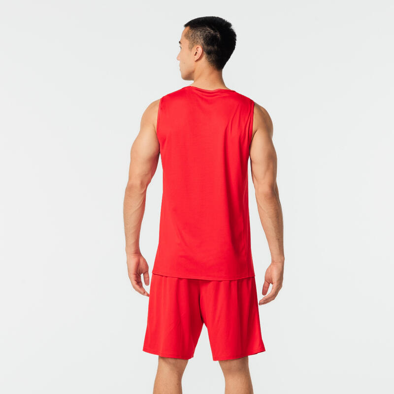 Basketbalshort voor heren SH100 rood