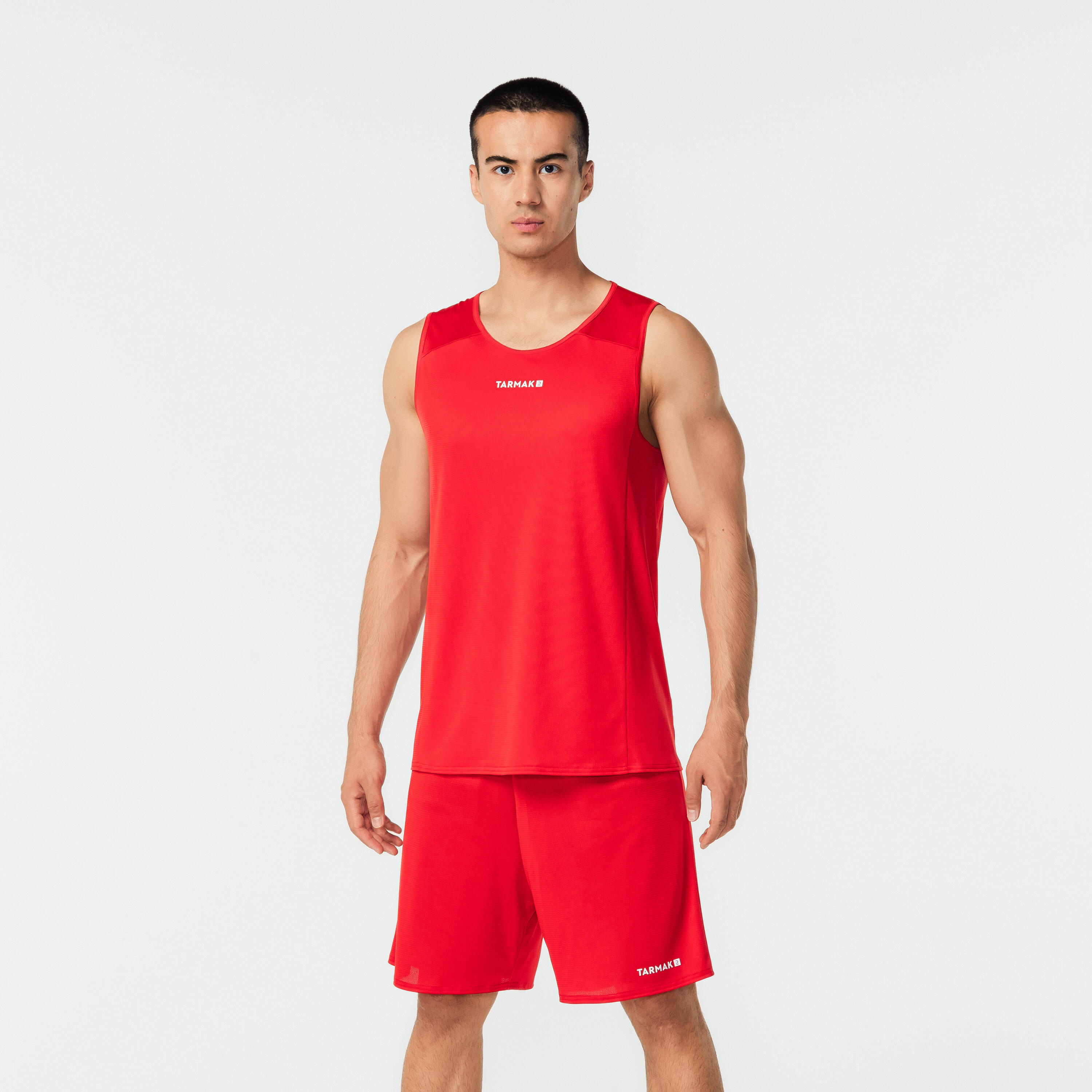 Adult Basketball Shorts SH100 - Red 2/6