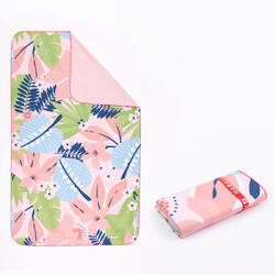 Compact Microfibre Swimming Towel with Snaps Size L 80 x 130 cm - print
