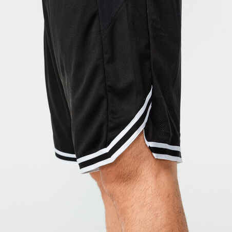 Adult 2-Way Basketball Shorts SH500R - Black/White