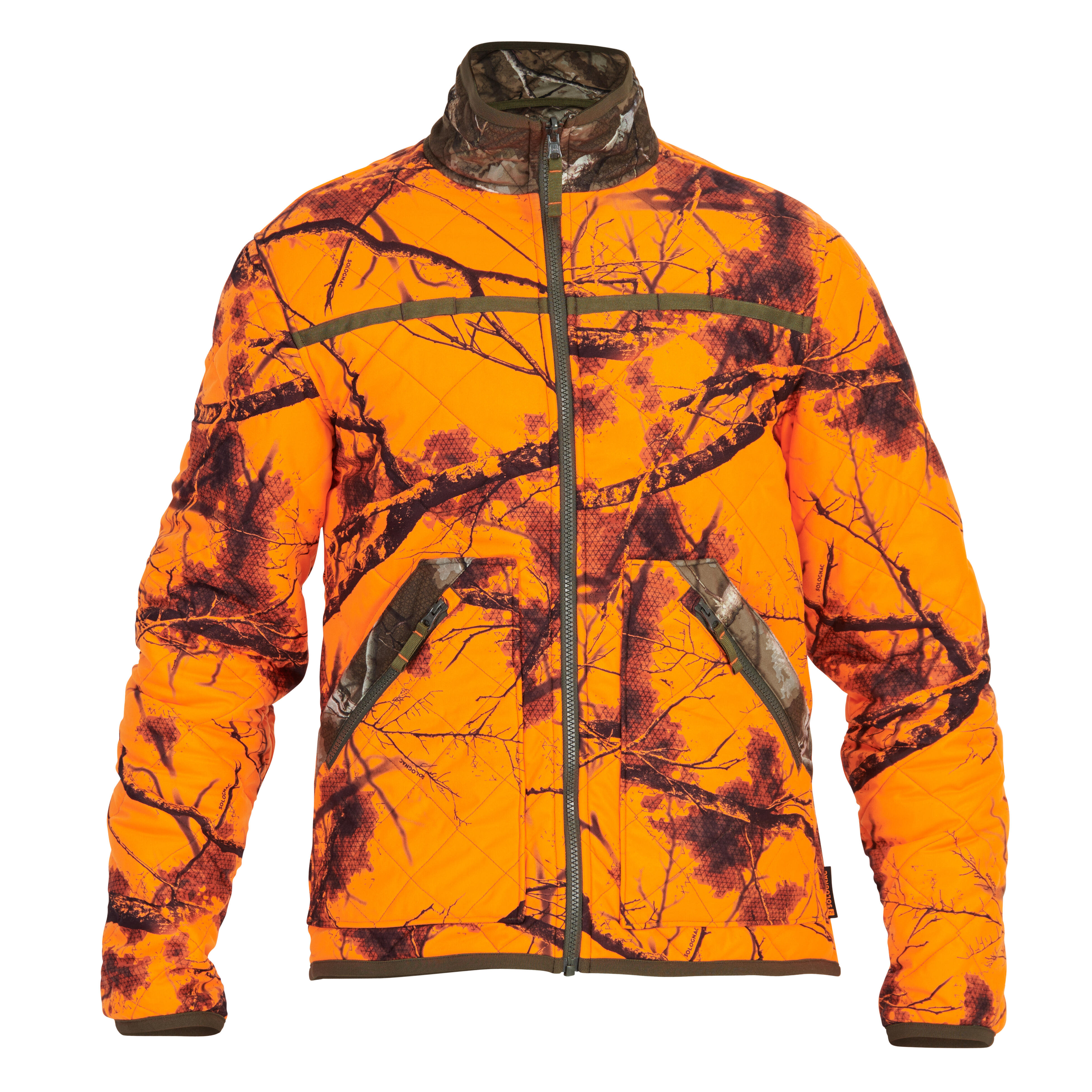 Chaqueta Caza Solognac Hombre Acolchada Reversible Fluo Decathlon