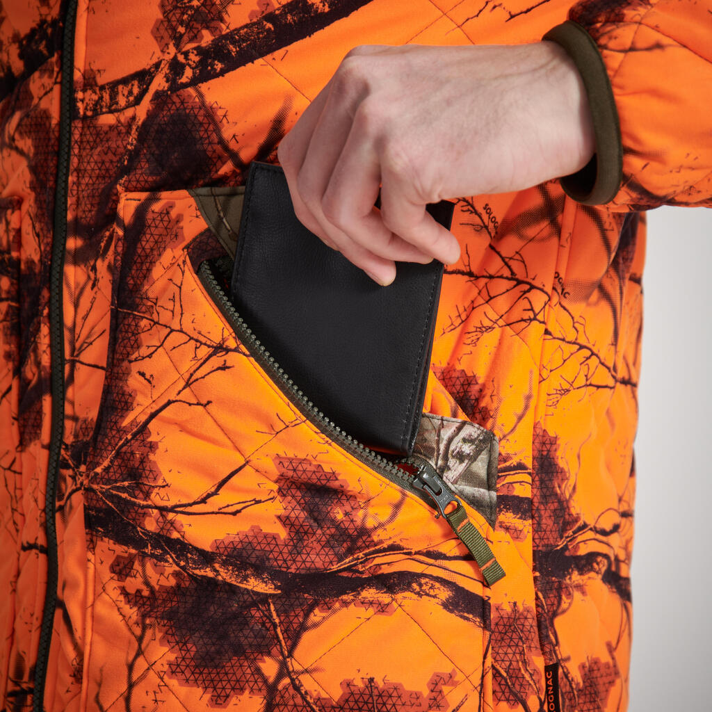 Klusa, polsterēta abpusēja medību jaka “Treemetic ”, spilgti oranža