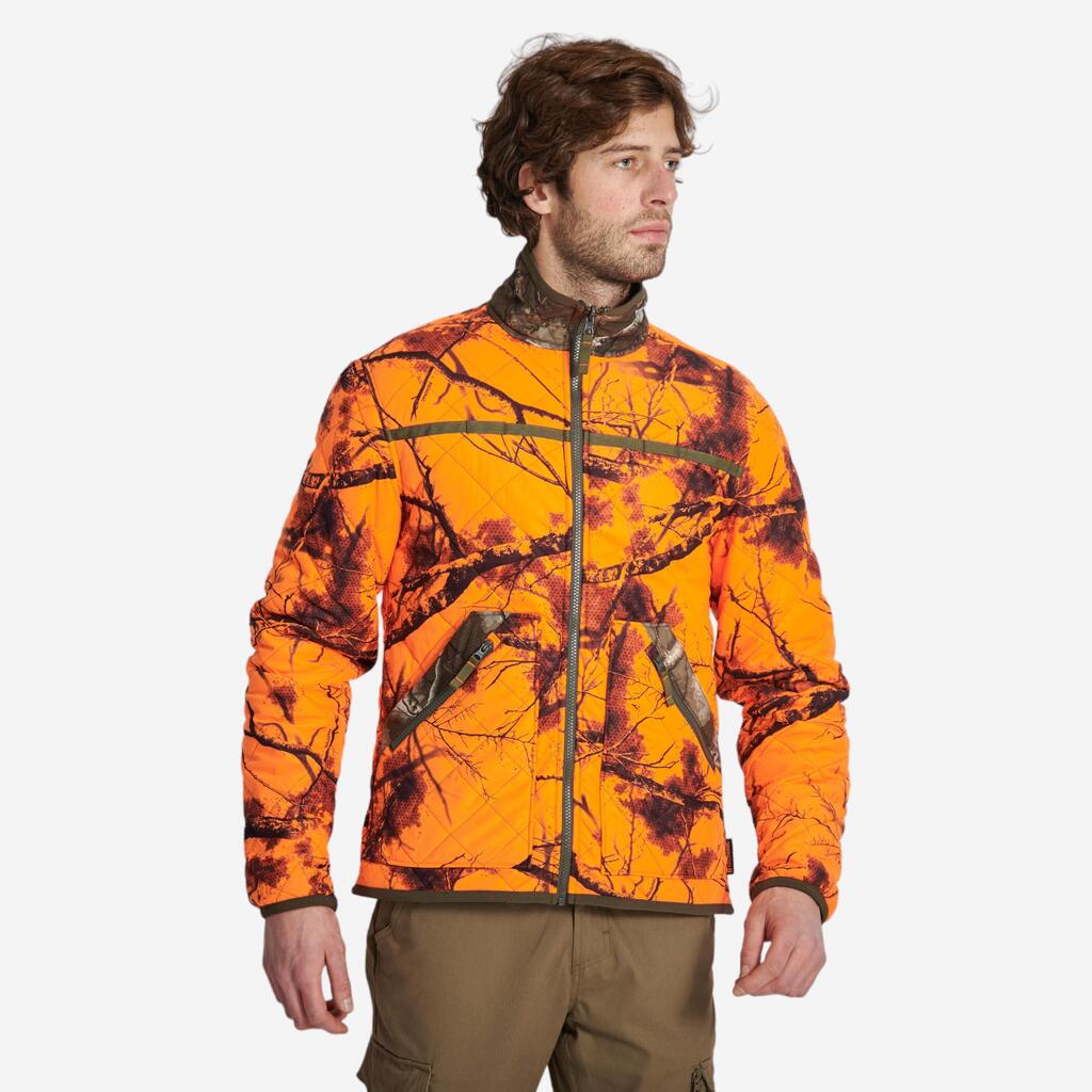 SILENT REVERSIBLE PADDED HUNTING JACKET TREEMETIC/TREEMETIC - NEON